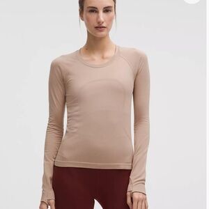 Lululemon Swiftly Tech Long-Sleeve Shirt 2.0 Waist Length NWT size 4 Nutmeg